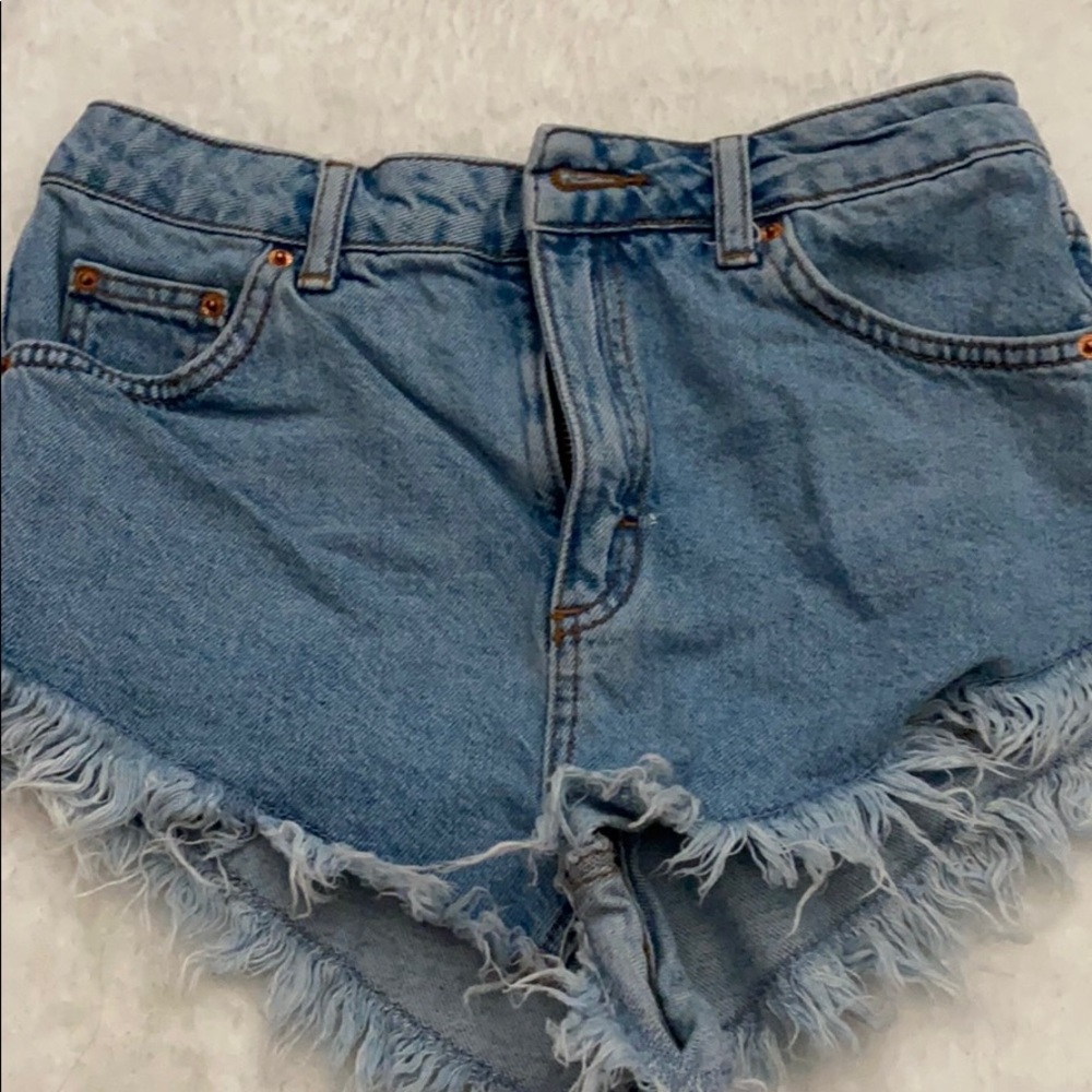 Top shop denim shorts size 4 high waisted